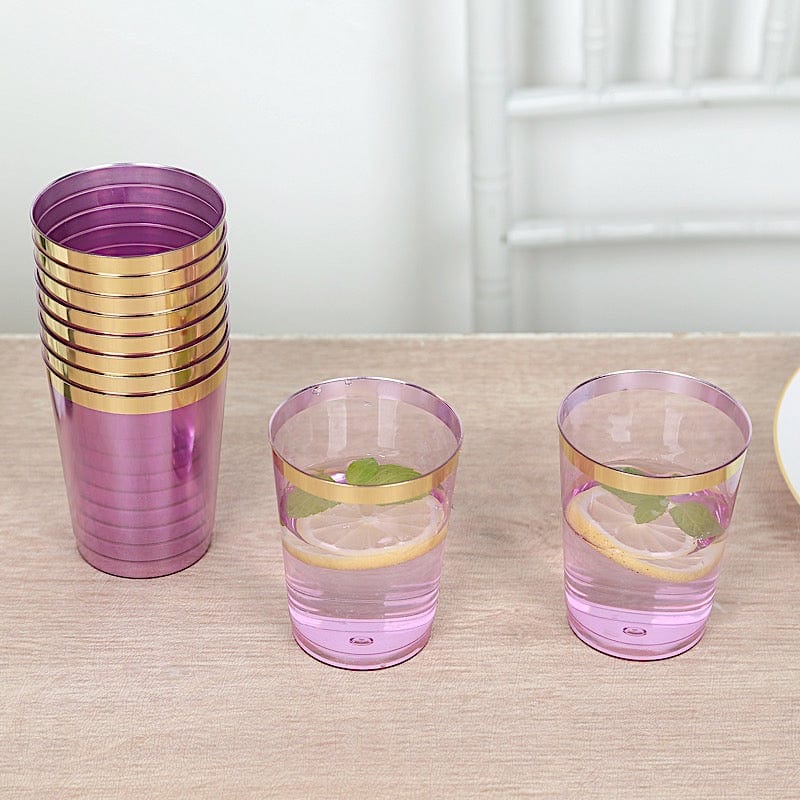 25 pcs 10 oz. Disposable Plastic Party Cups with Rim