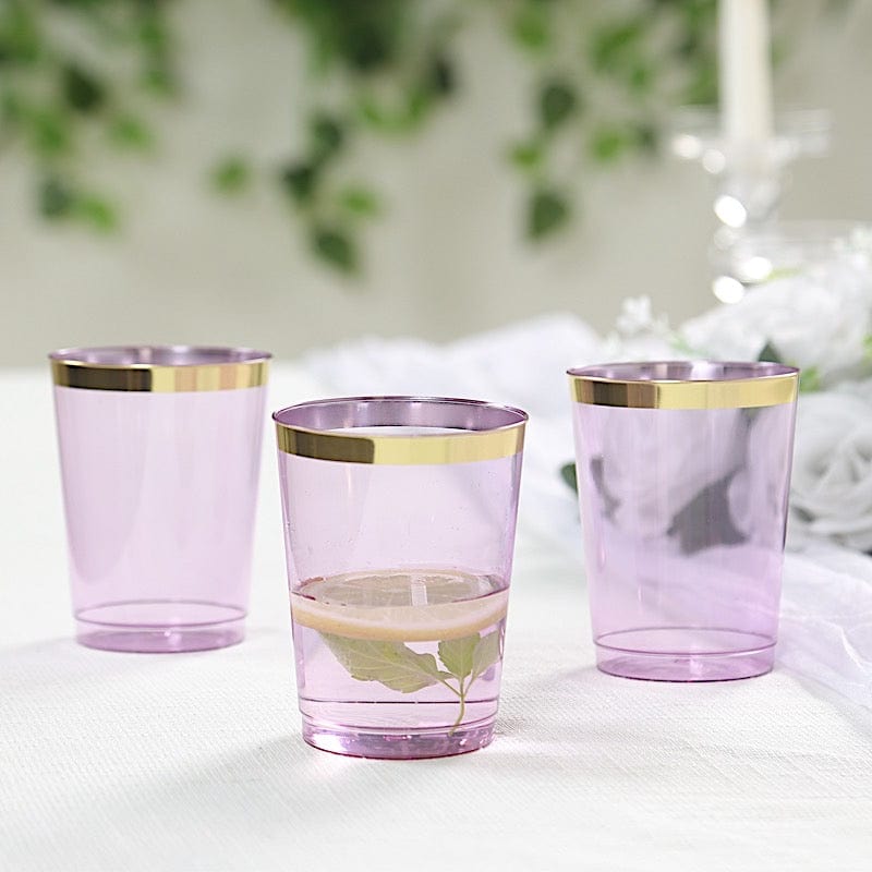 25 pcs 10 oz. Disposable Plastic Party Cups with Rim