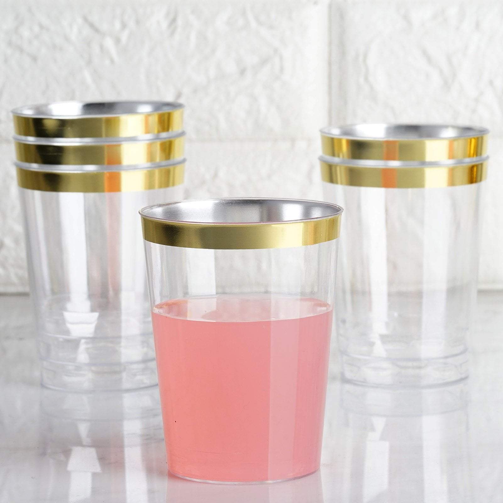 25 pcs 10 oz. Disposable Plastic Party Cups with Rim