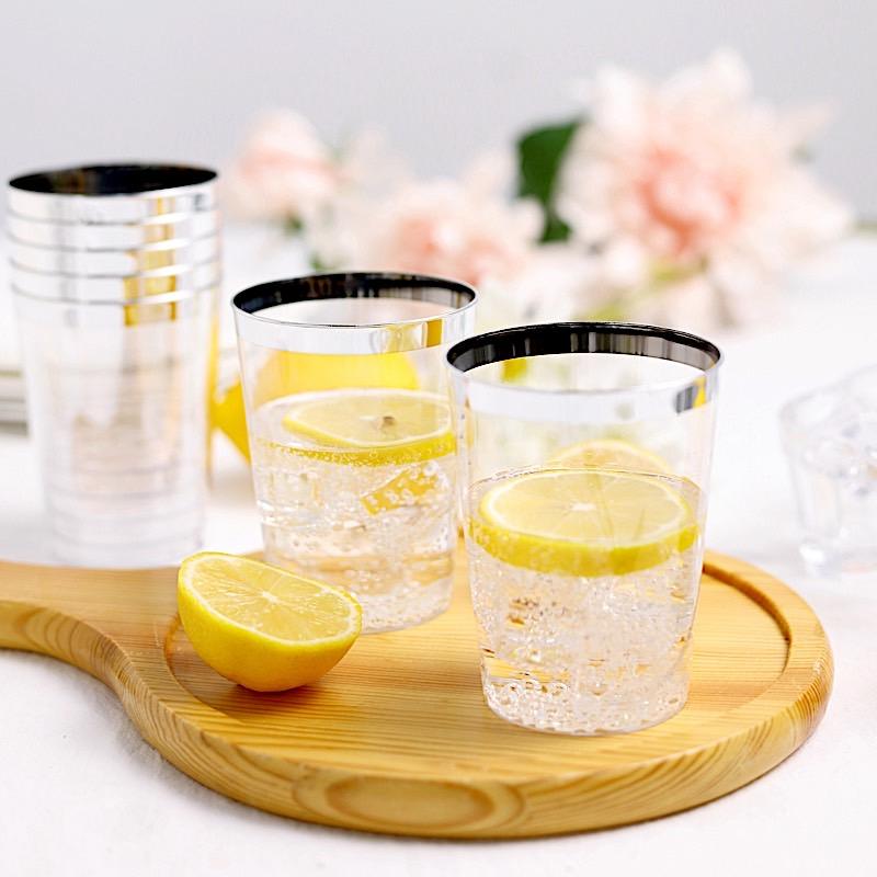 25 pcs 10 oz. Disposable Plastic Party Cups with Rim