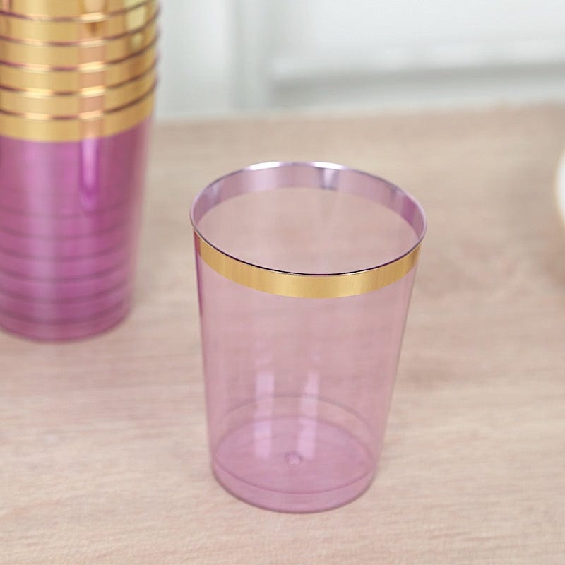 25 pcs 10 oz. Disposable Plastic Party Cups with Rim