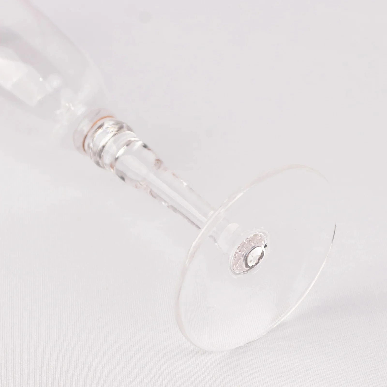 6 Clear Glasses 6oz Gold Rimmed Design with Long Beaded Stem