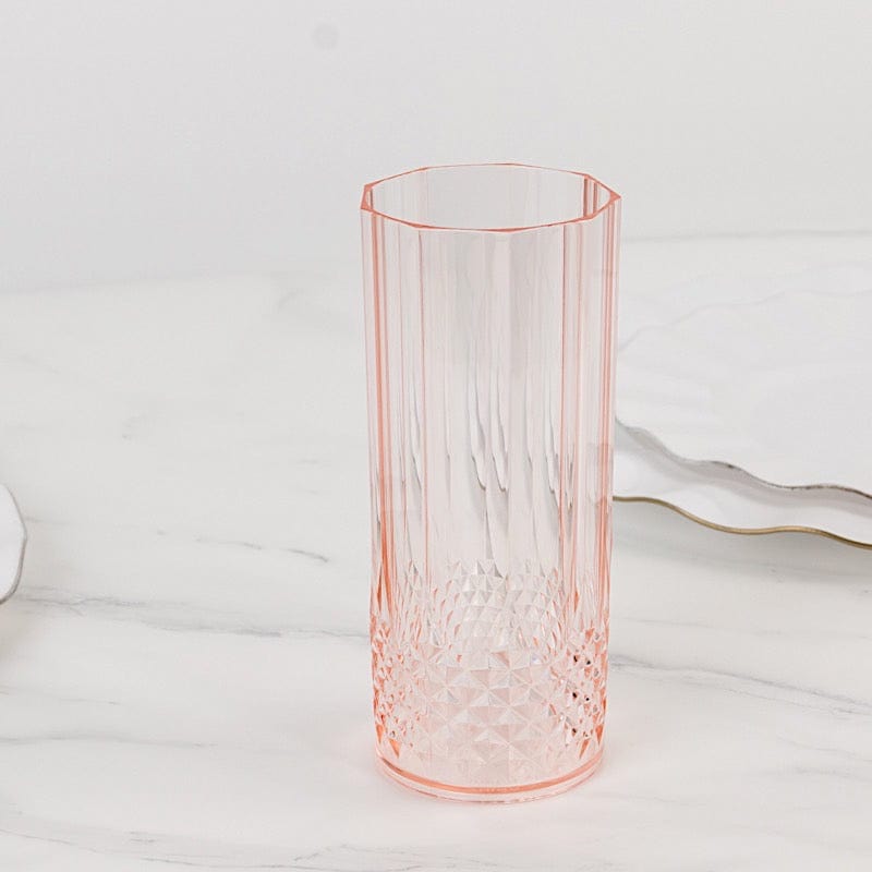 6 Crystal 14 oz Plastic Disposable Drinking Glasses