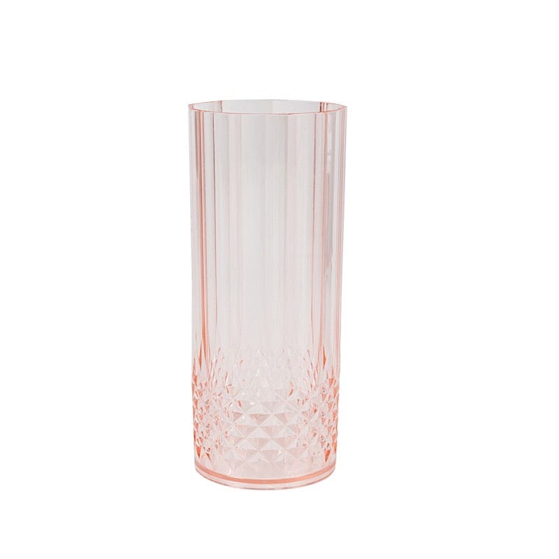 6 Crystal 14 oz Plastic Disposable Drinking Glasses