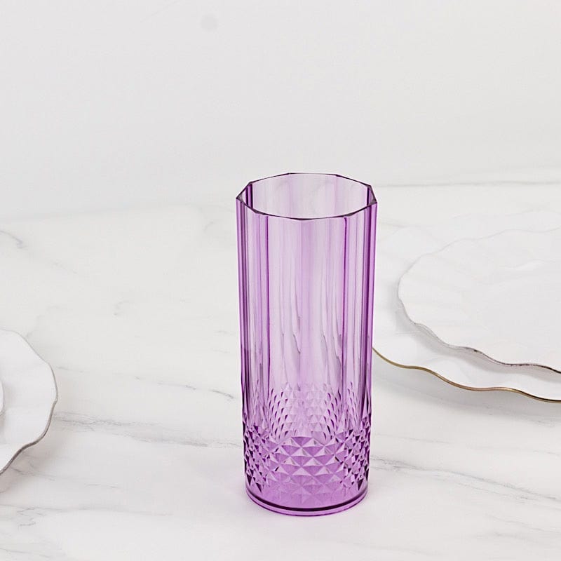 6 Crystal 14 oz Plastic Disposable Drinking Glasses