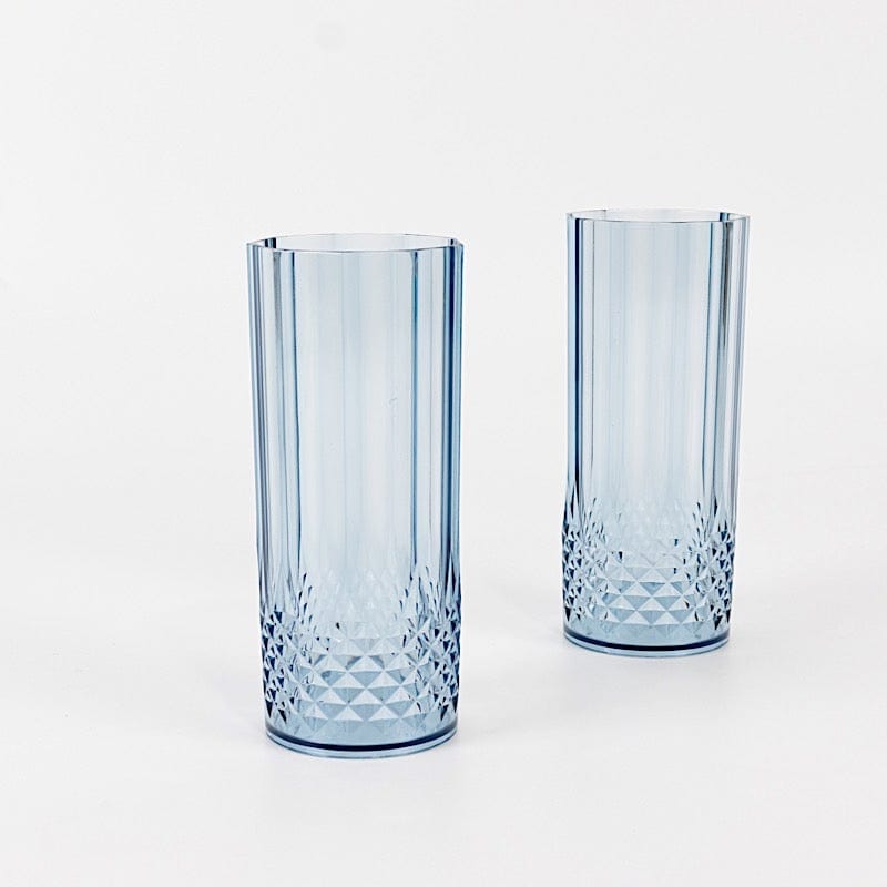 6 Crystal 14 oz Plastic Disposable Drinking Glasses