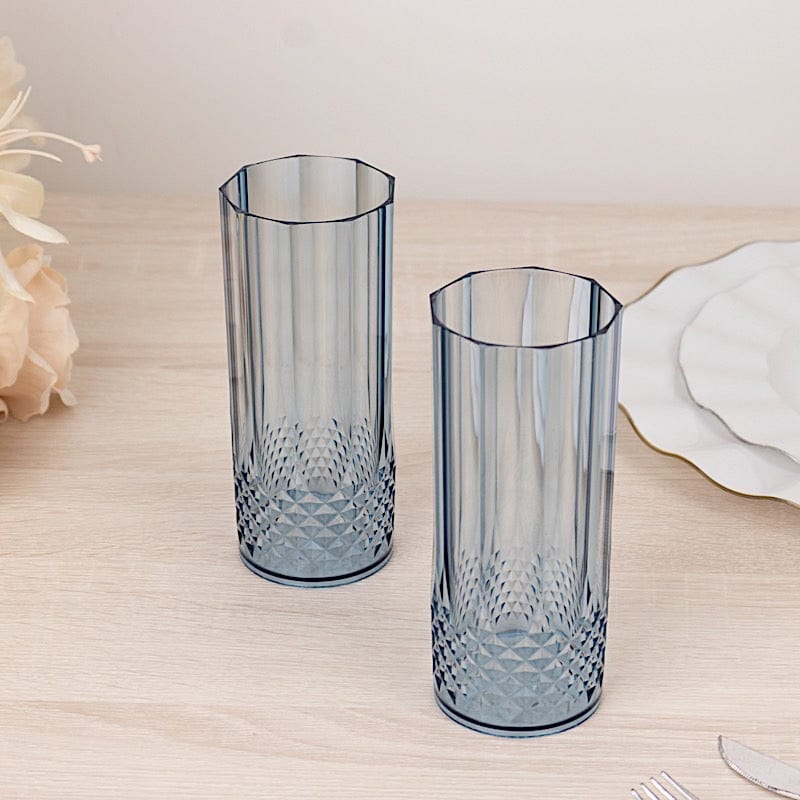 6 Crystal 14 oz Plastic Disposable Drinking Glasses