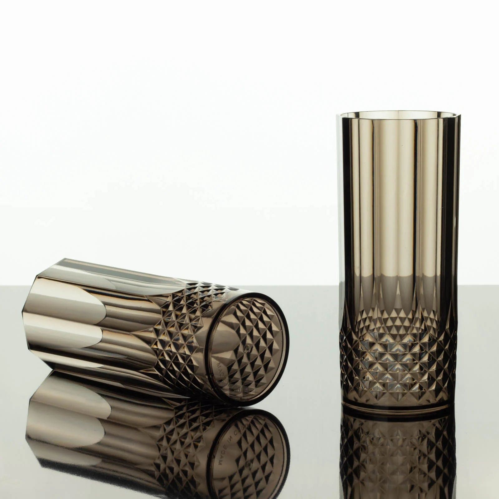 6 Crystal 14 oz Plastic Disposable Drinking Glasses