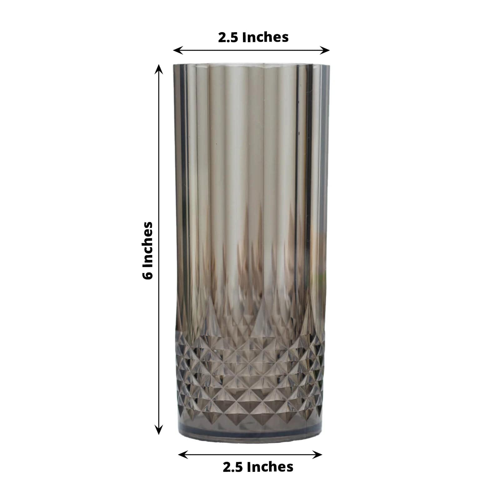 6 Crystal 14 oz Plastic Disposable Drinking Glasses