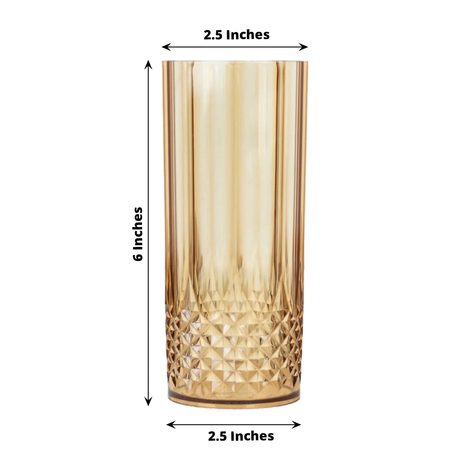 6 Crystal 14 oz Plastic Disposable Drinking Glasses