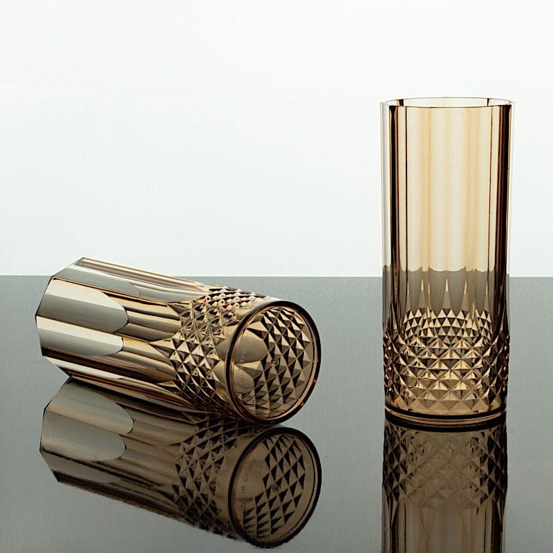 6 Crystal 14 oz Plastic Disposable Drinking Glasses