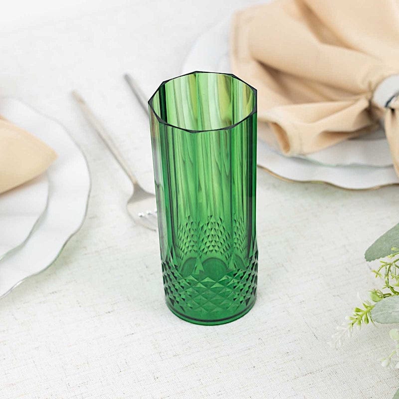 6 Crystal 14 oz Plastic Disposable Drinking Glasses