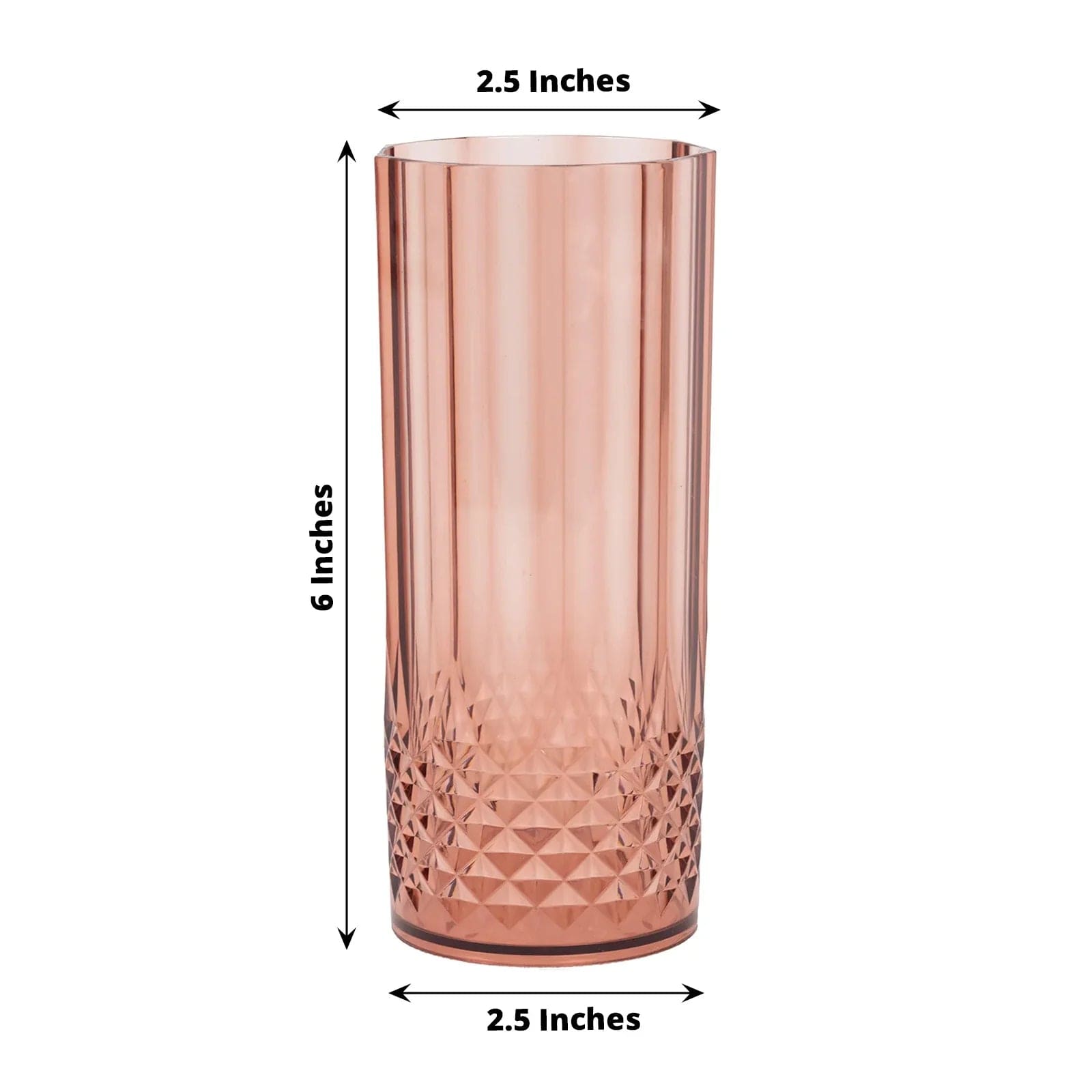 6 Crystal 14 oz Plastic Disposable Drinking Glasses