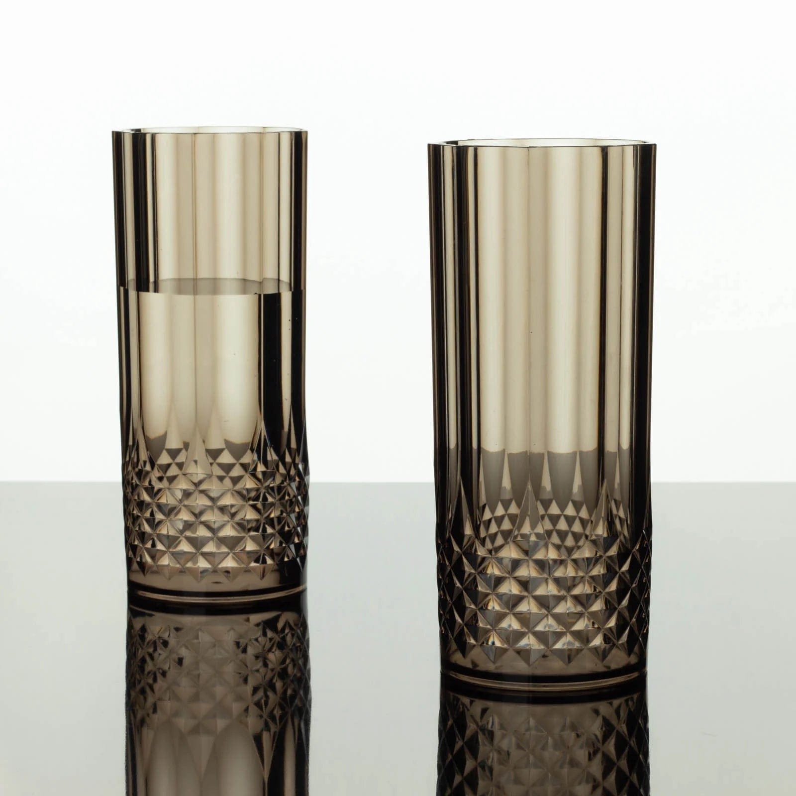 6 Crystal 14 oz Plastic Disposable Drinking Glasses