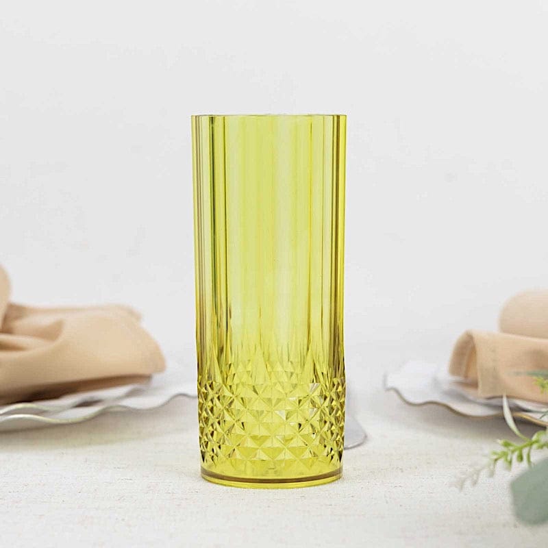 6 Crystal 14 oz Plastic Disposable Drinking Glasses