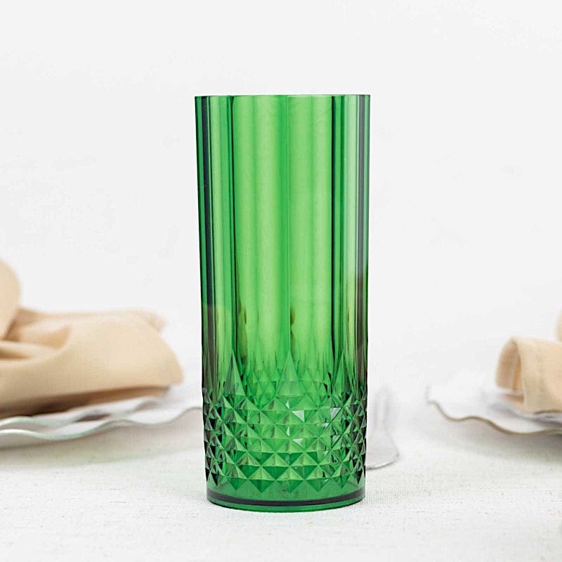6 Crystal 14 oz Plastic Disposable Drinking Glasses