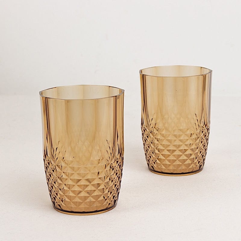 6 Crystal 16 oz Plastic Disposable Drinking Glasses Tumblers