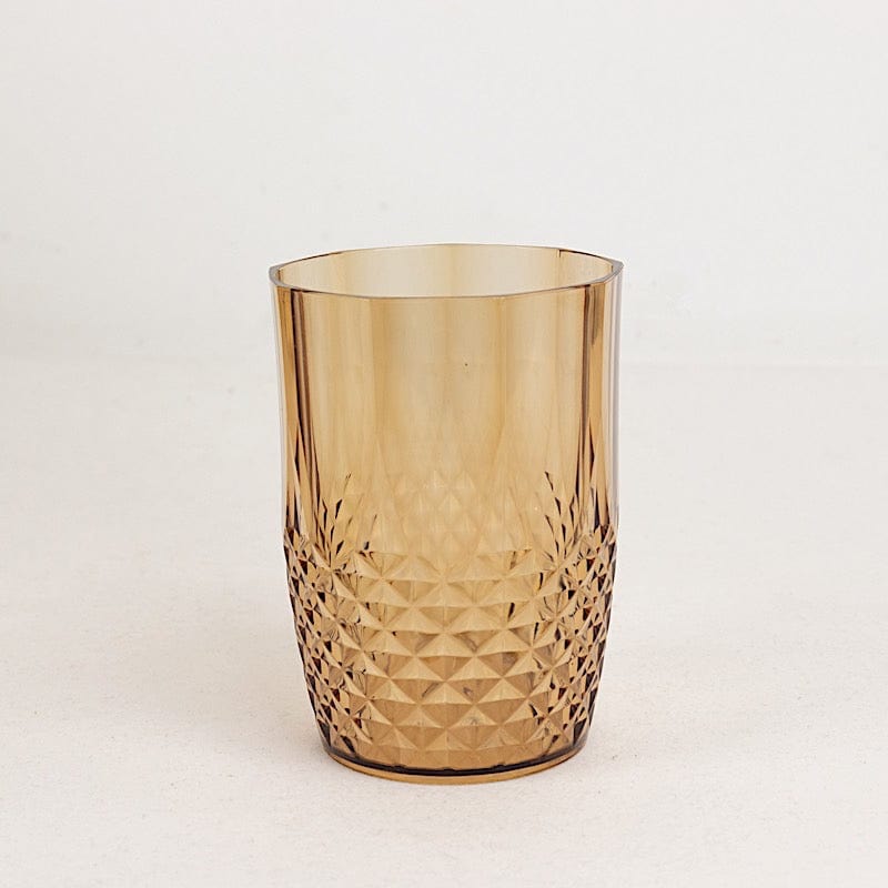 6 Crystal 16 oz Plastic Disposable Drinking Glasses Tumblers