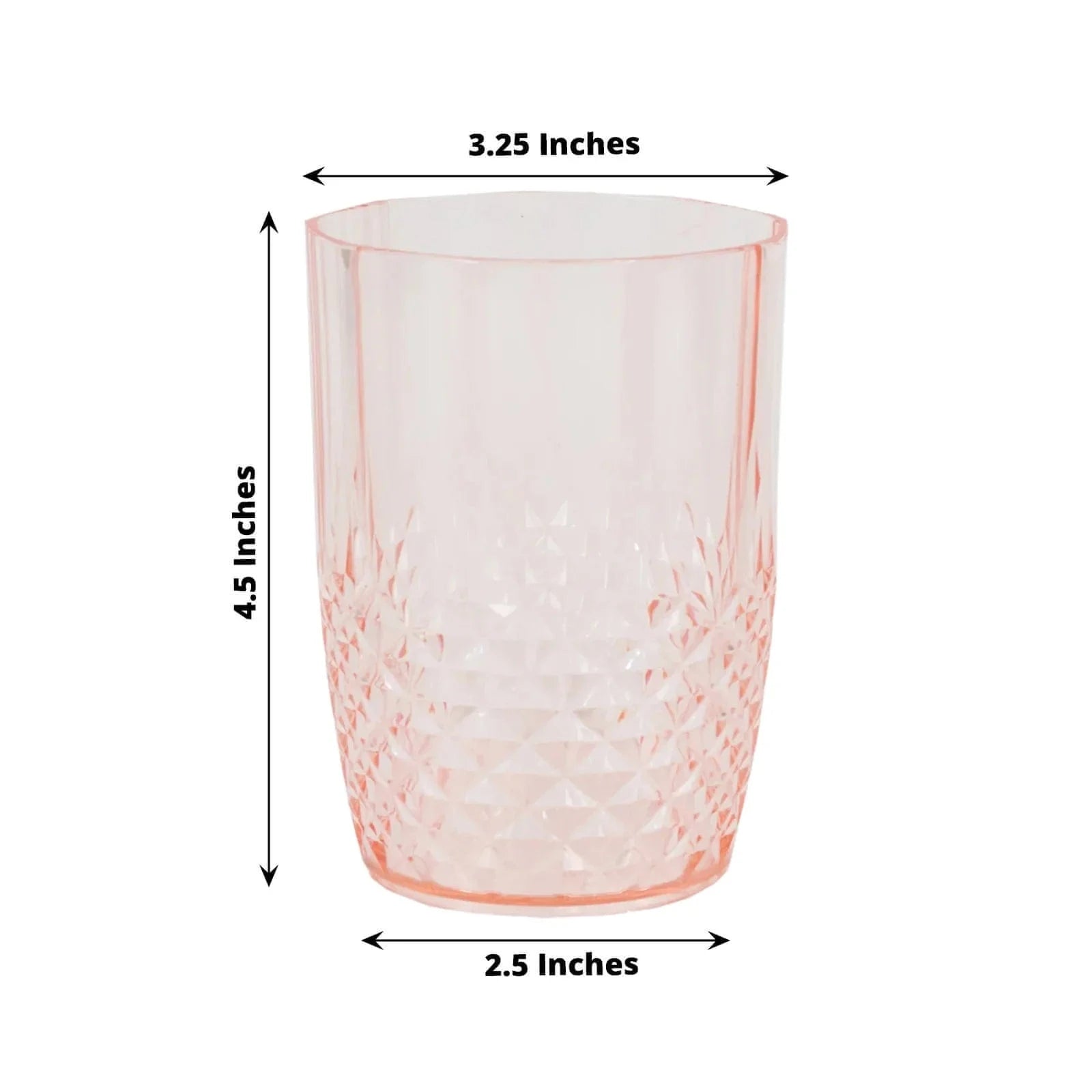 6 Crystal 16 oz Plastic Disposable Drinking Glasses Tumblers