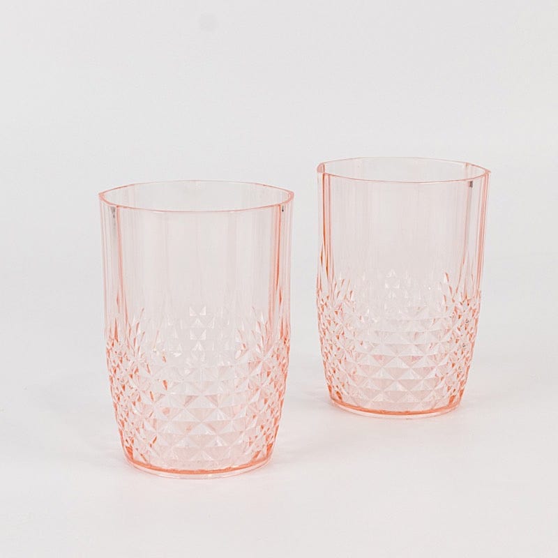 6 Crystal 16 oz Plastic Disposable Drinking Glasses Tumblers