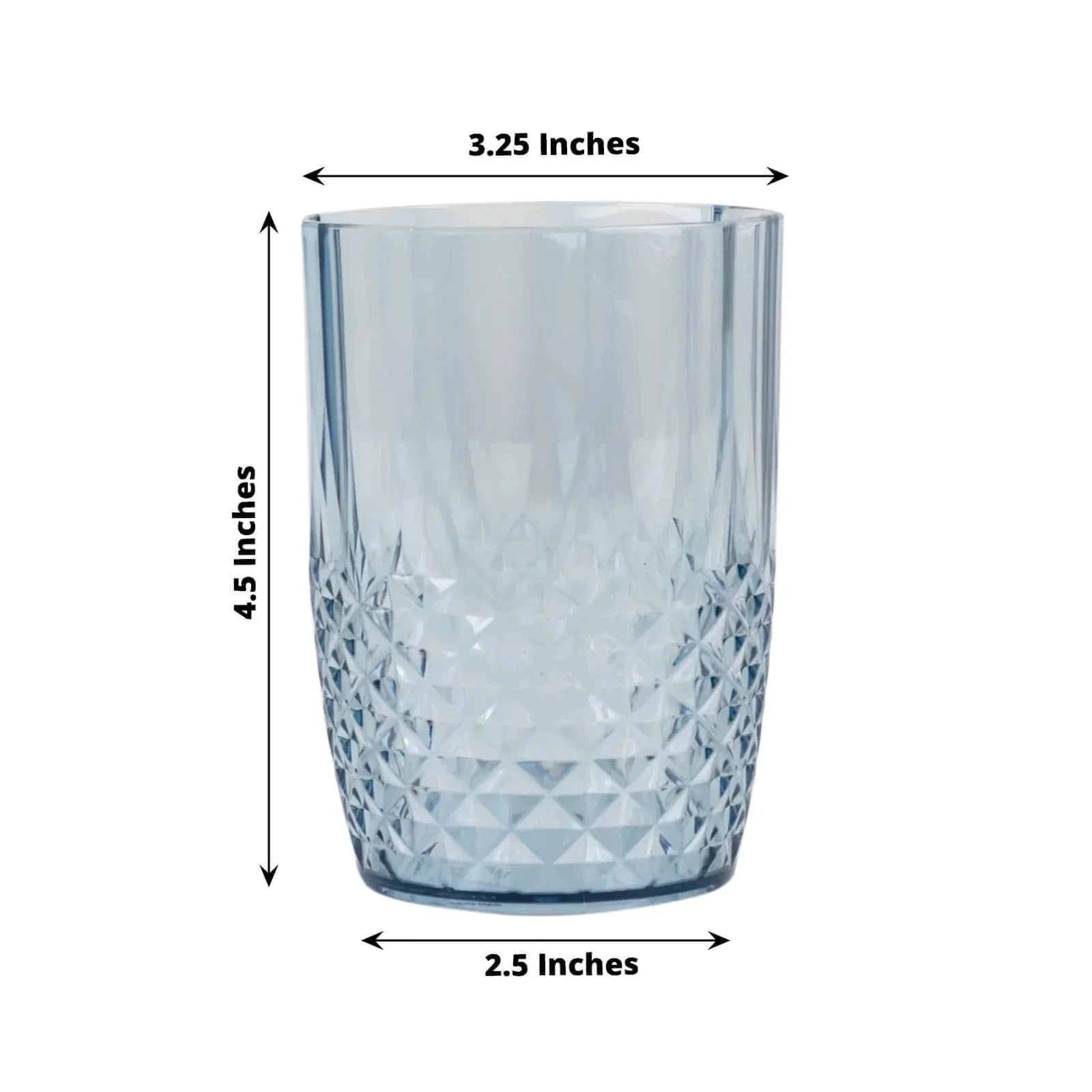 6 Crystal 16 oz Plastic Disposable Drinking Glasses Tumblers