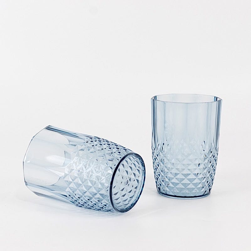 6 Crystal 16 oz Plastic Disposable Drinking Glasses Tumblers