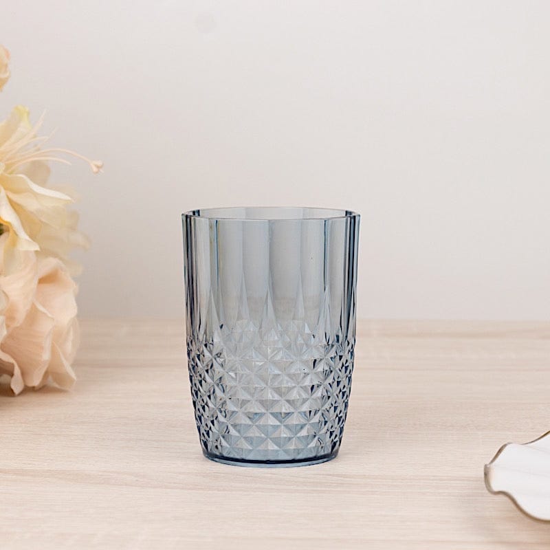 6 Crystal 16 oz Plastic Disposable Drinking Glasses Tumblers