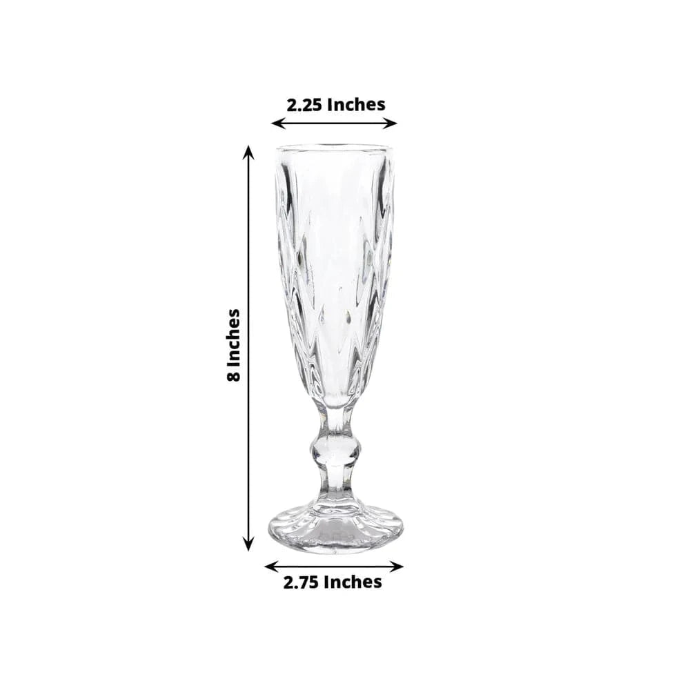 6 pcs 6 oz Crystal Disposable Party Champagne Glasses