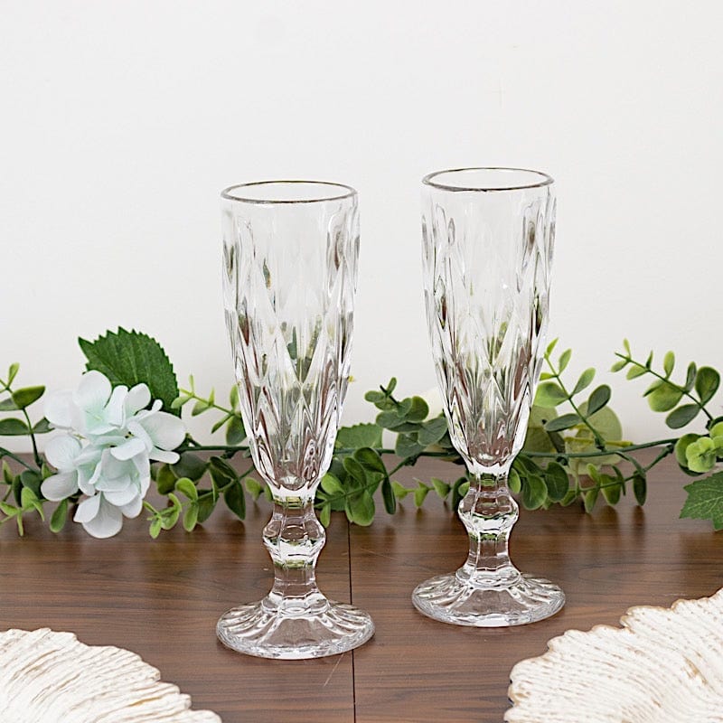 6 pcs 6 oz Crystal Disposable Party Champagne Glasses
