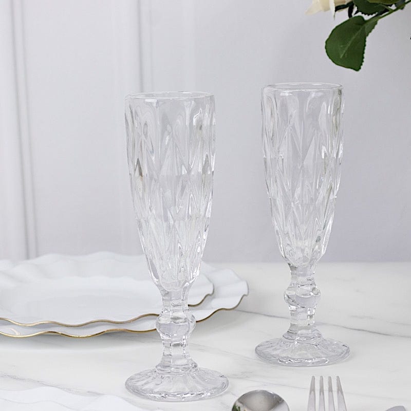 6 pcs 6 oz Crystal Disposable Party Champagne Glasses