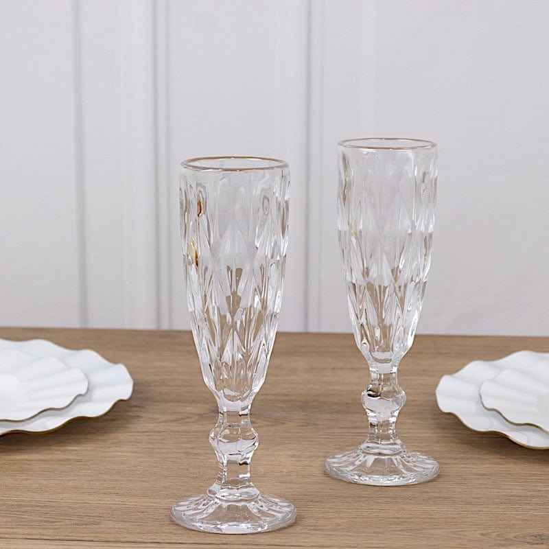 6 pcs 6 oz Crystal Disposable Party Champagne Glasses