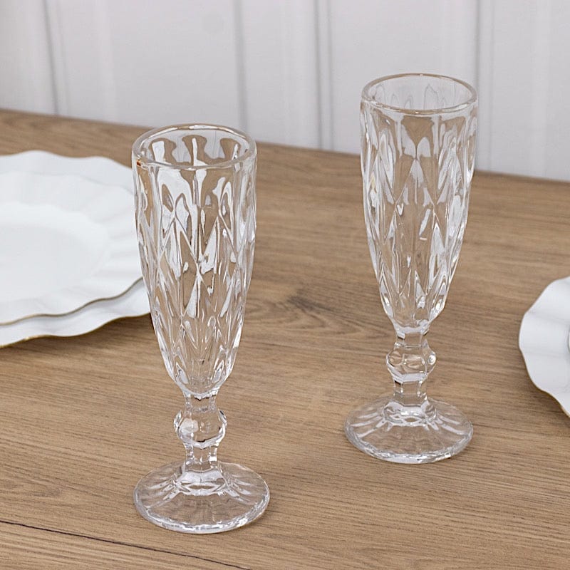 6 pcs 6 oz Crystal Disposable Party Champagne Glasses