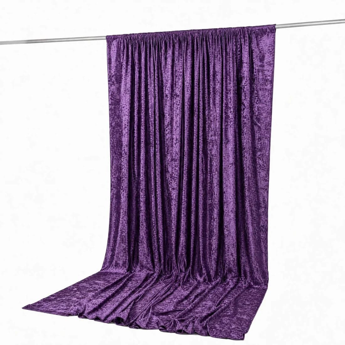10 feet x 12 feet Premium Crushed Velvet Backdrop Curtain with Rod Pocket