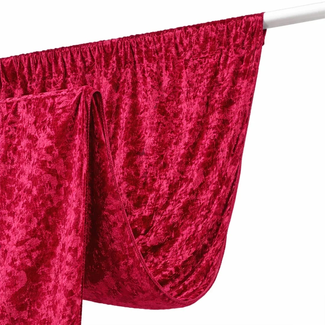 10 feet x 12 feet Premium Crushed Velvet Backdrop Curtain with Rod Pocket