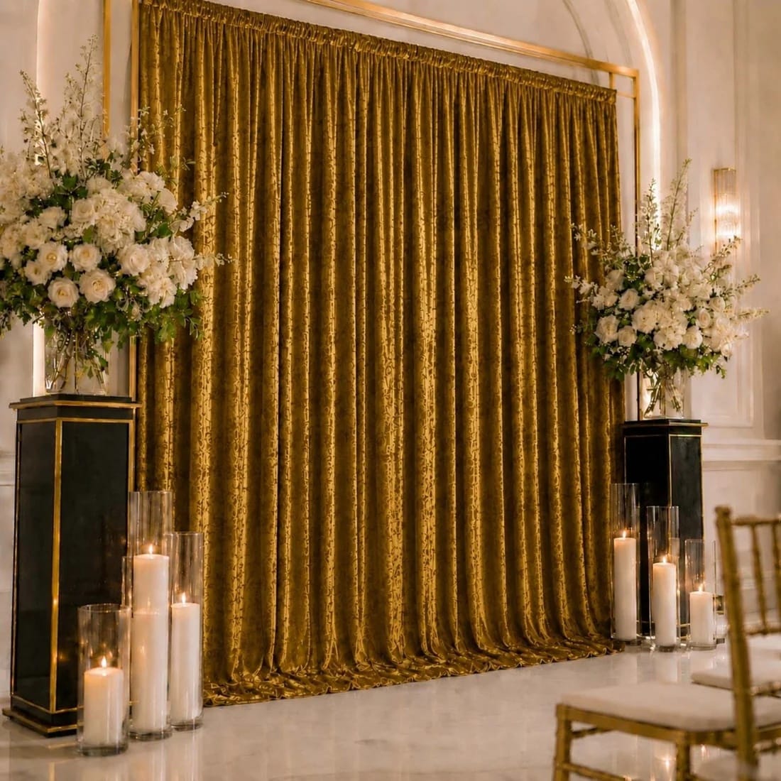 10 feet x 12 feet Premium Crushed Velvet Backdrop Curtain with Rod Pocket