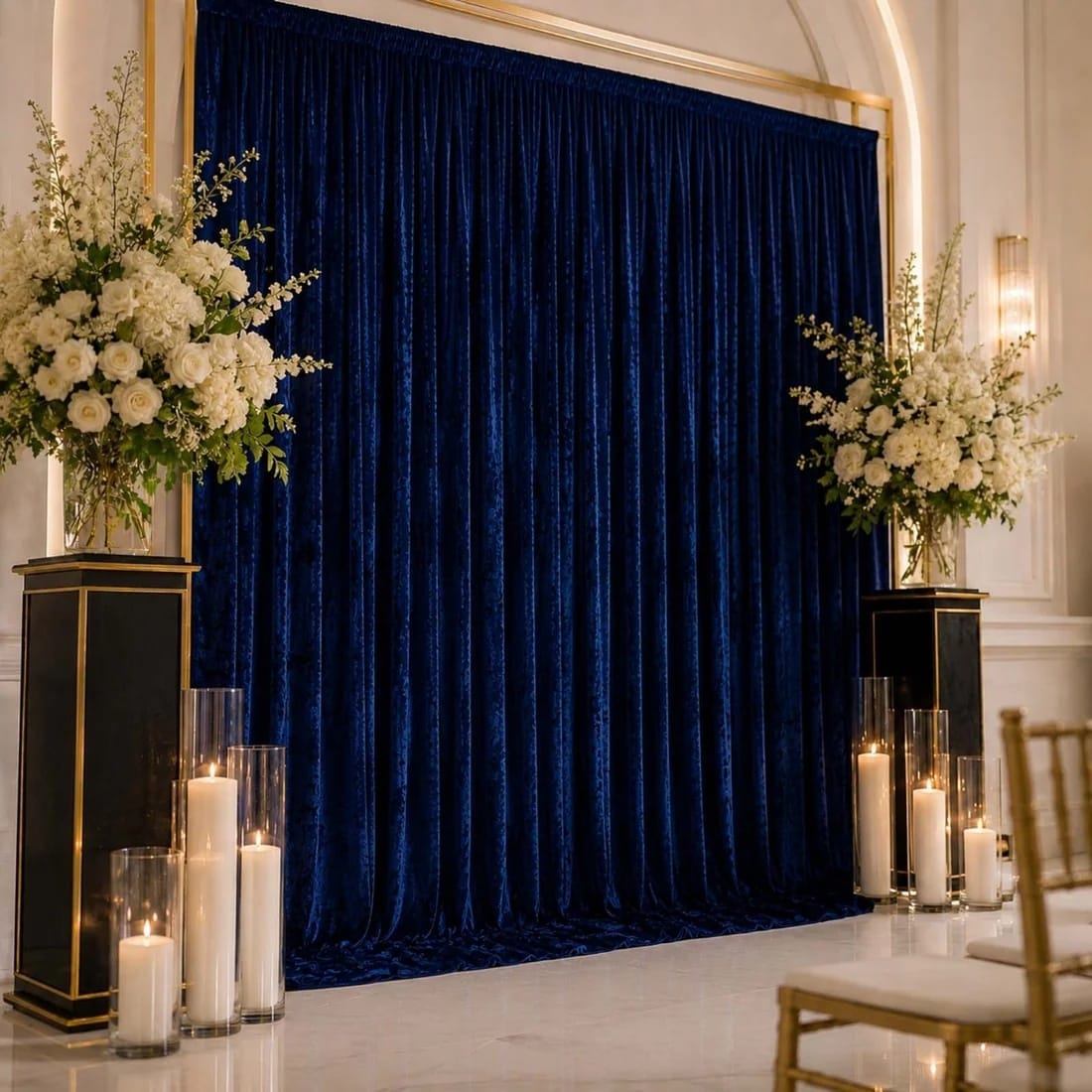 10 feet x 12 feet Premium Crushed Velvet Backdrop Curtain with Rod Pocket