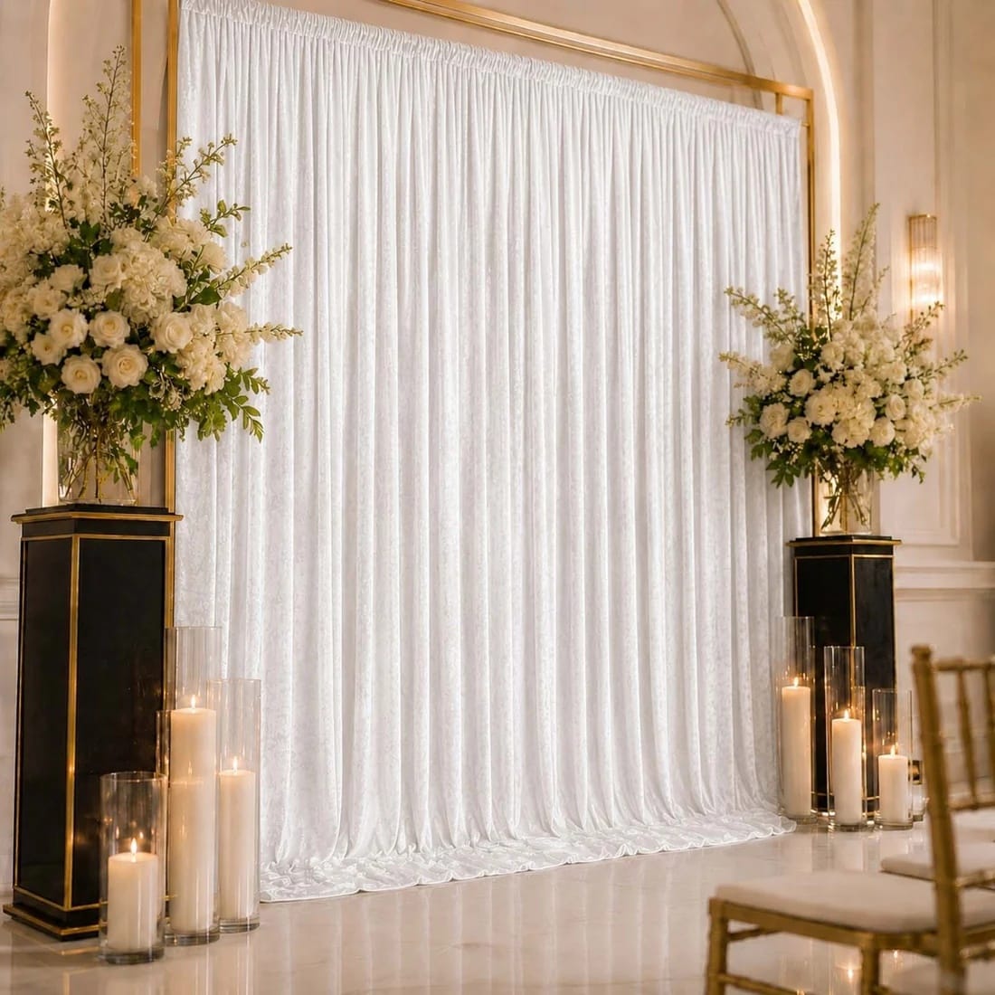 10 feet x 12 feet Premium Crushed Velvet Backdrop Curtain with Rod Pocket