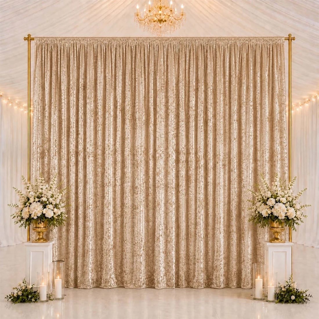 10 feet x 14 feet Premium Crushed Velvet Backdrop Curtain with Rod Pocket