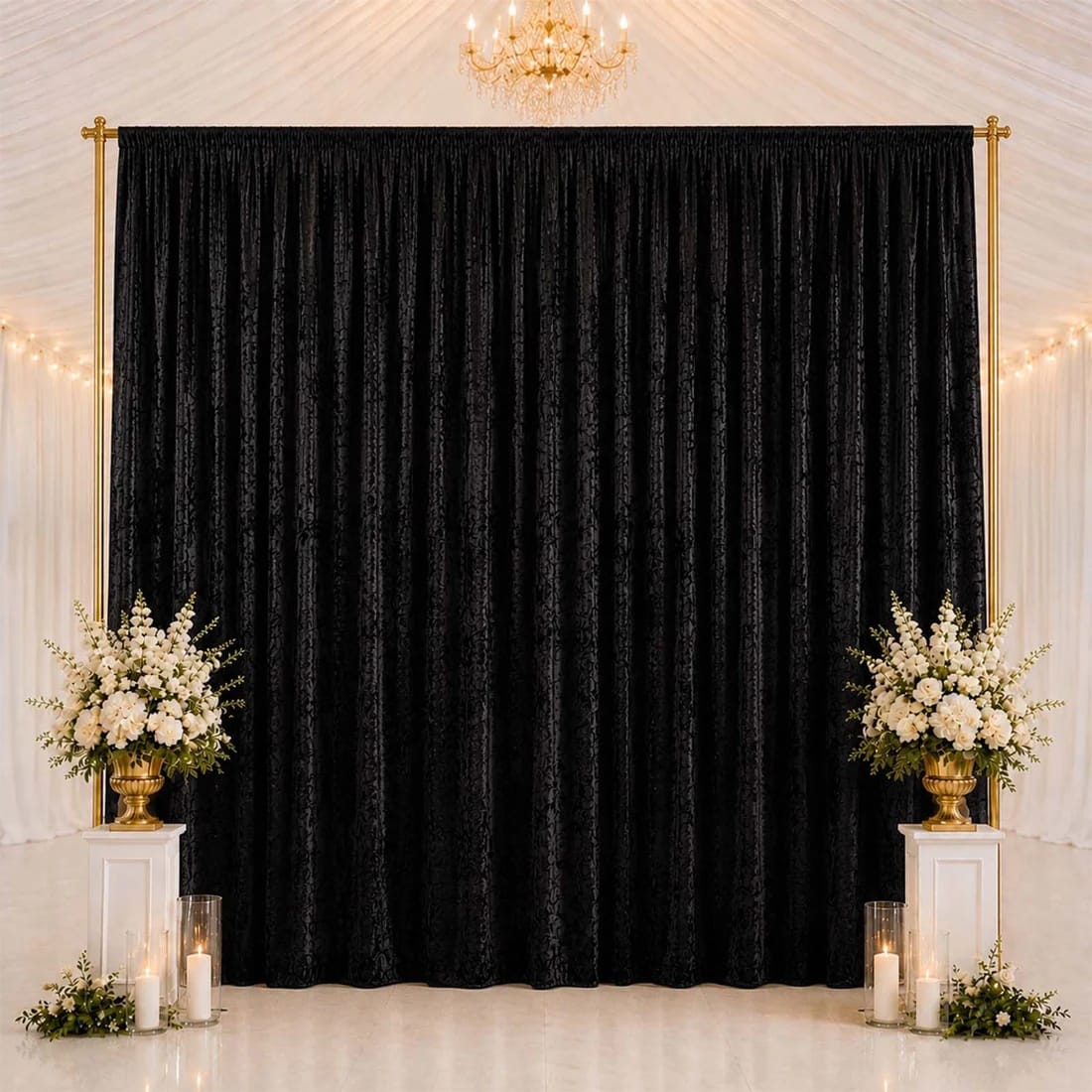 10 feet x 14 feet Premium Crushed Velvet Backdrop Curtain with Rod Pocket