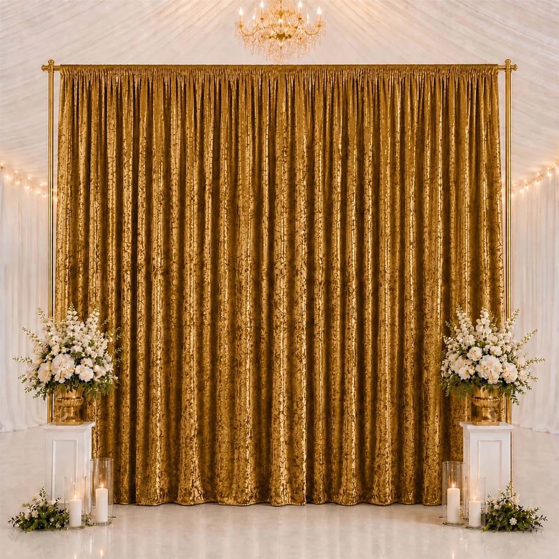 10 feet x 14 feet Premium Crushed Velvet Backdrop Curtain with Rod Pocket
