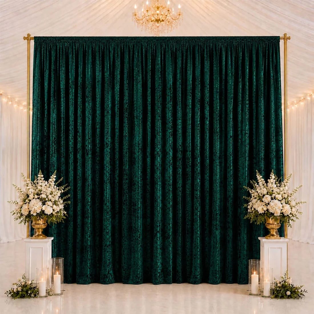 10 feet x 14 feet Premium Crushed Velvet Backdrop Curtain with Rod Pocket
