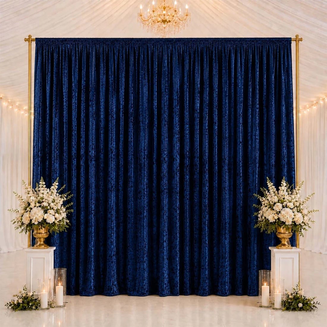 10 feet x 14 feet Premium Crushed Velvet Backdrop Curtain with Rod Pocket
