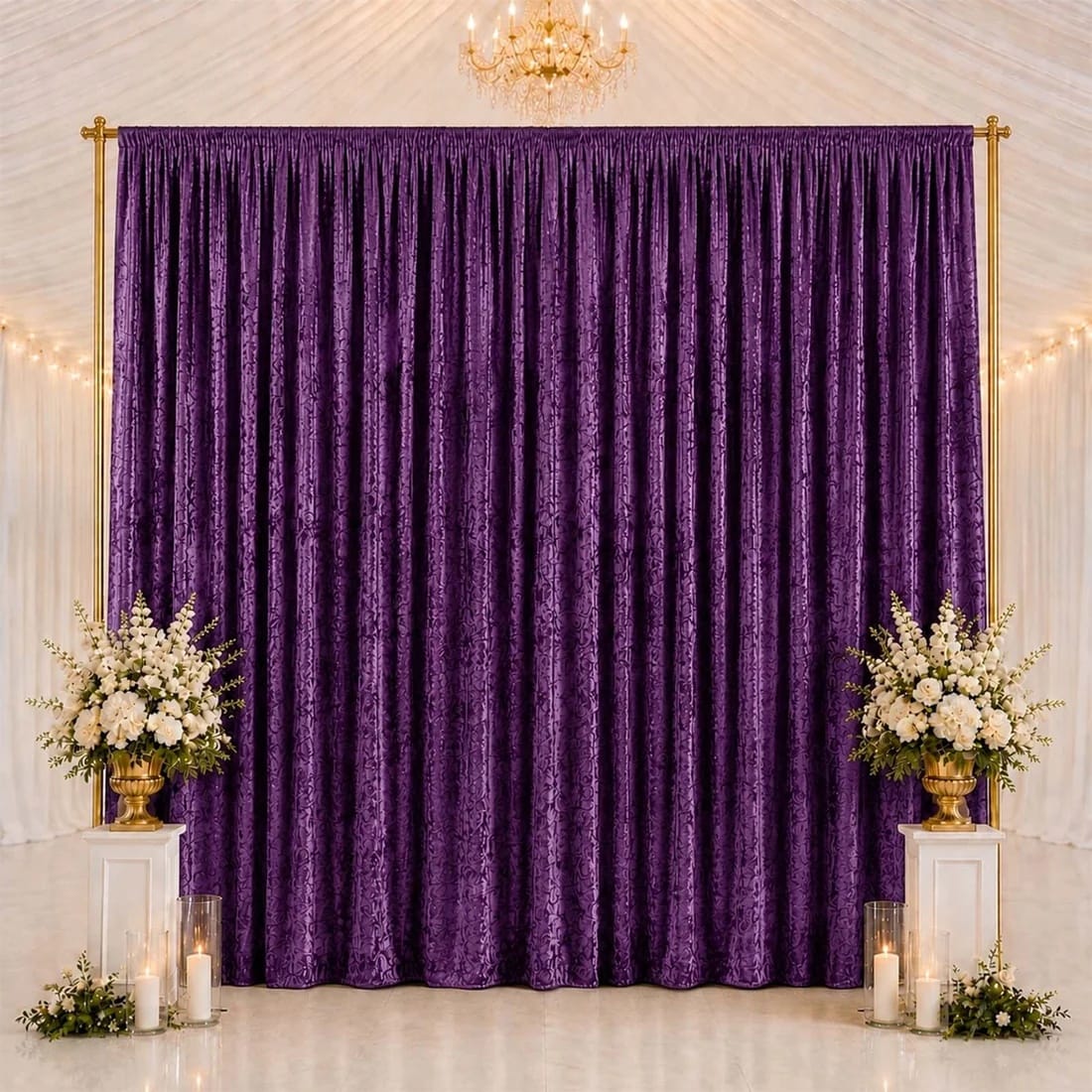10 feet x 14 feet Premium Crushed Velvet Backdrop Curtain with Rod Pocket