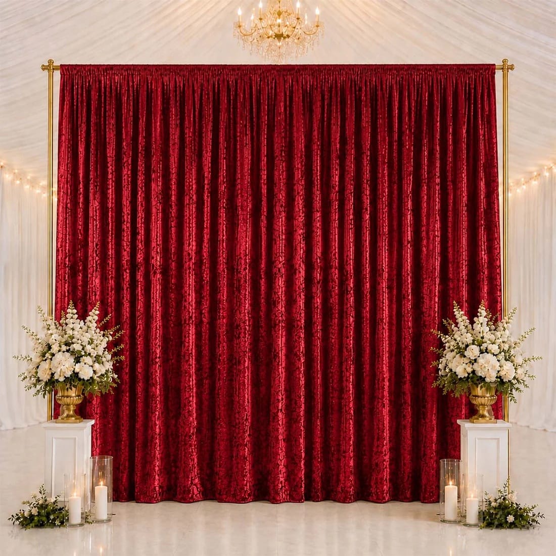 10 feet x 14 feet Premium Crushed Velvet Backdrop Curtain with Rod Pocket