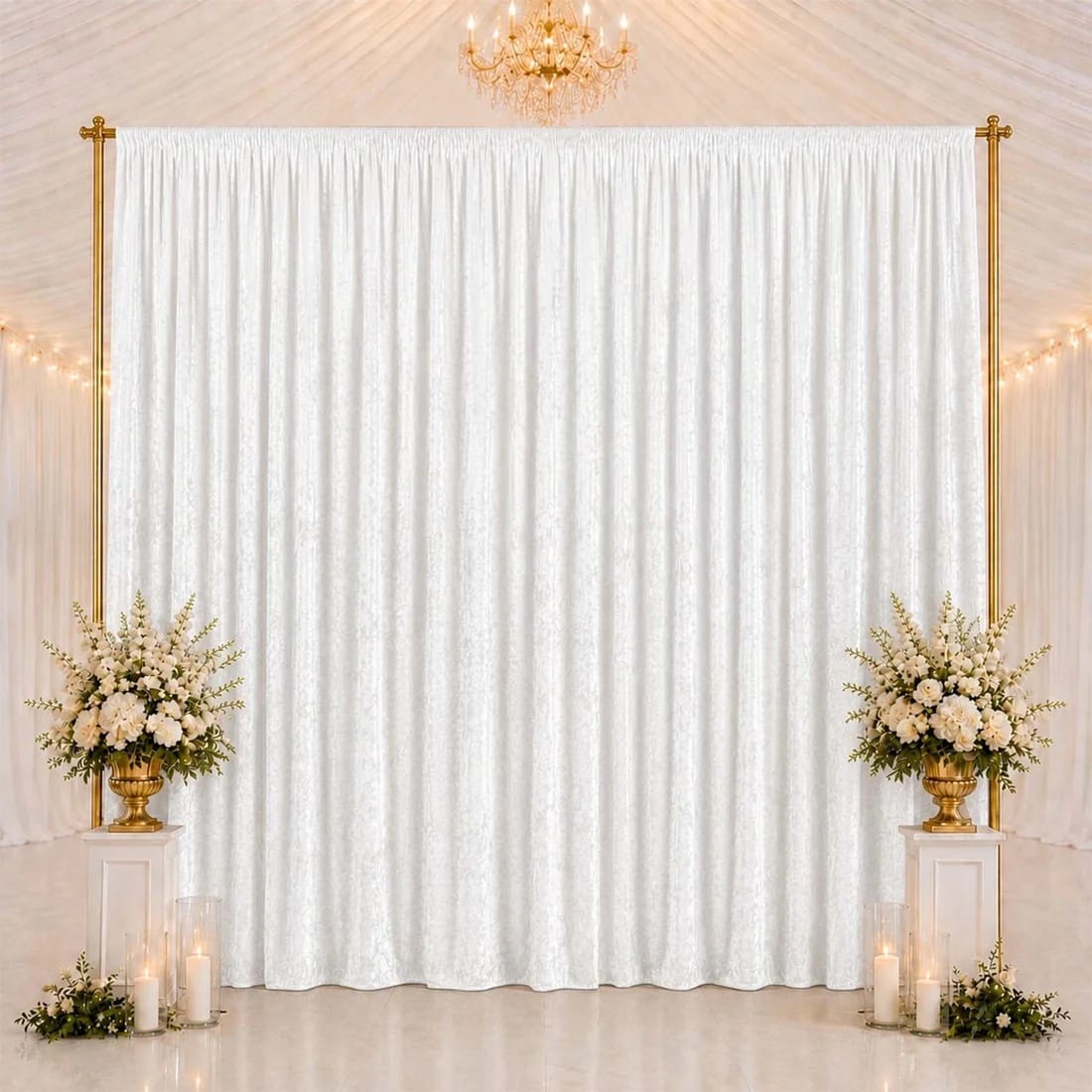 10 feet x 14 feet Premium Crushed Velvet Backdrop Curtain with Rod Pocket
