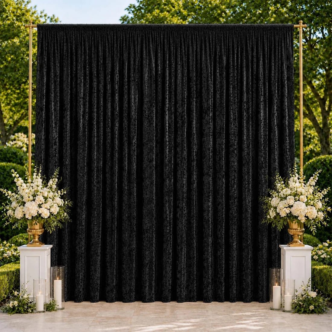 10 feet x 14 feet Premium Crushed Velvet Backdrop Curtain with Rod Pocket