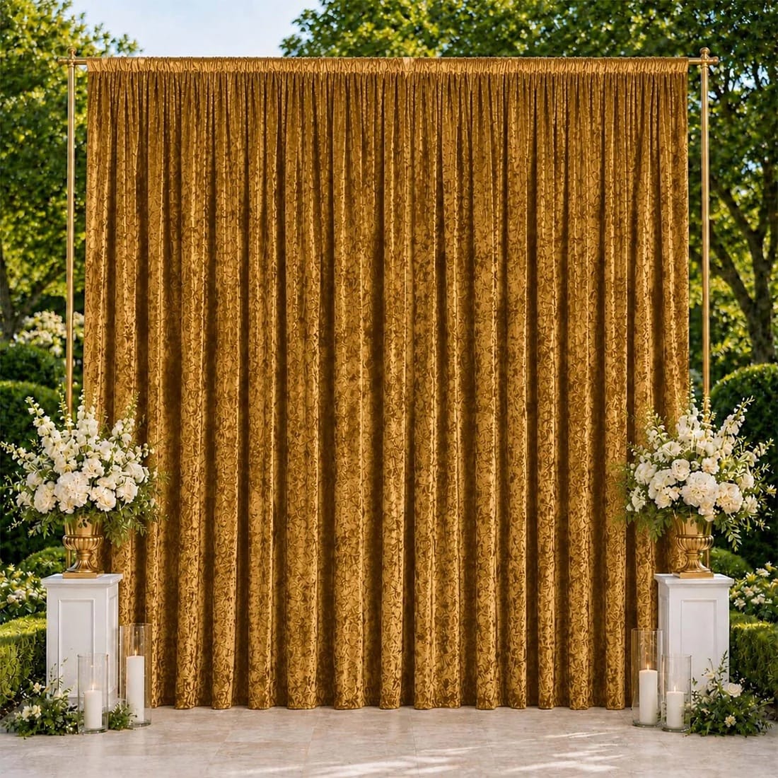 10 feet x 14 feet Premium Crushed Velvet Backdrop Curtain with Rod Pocket