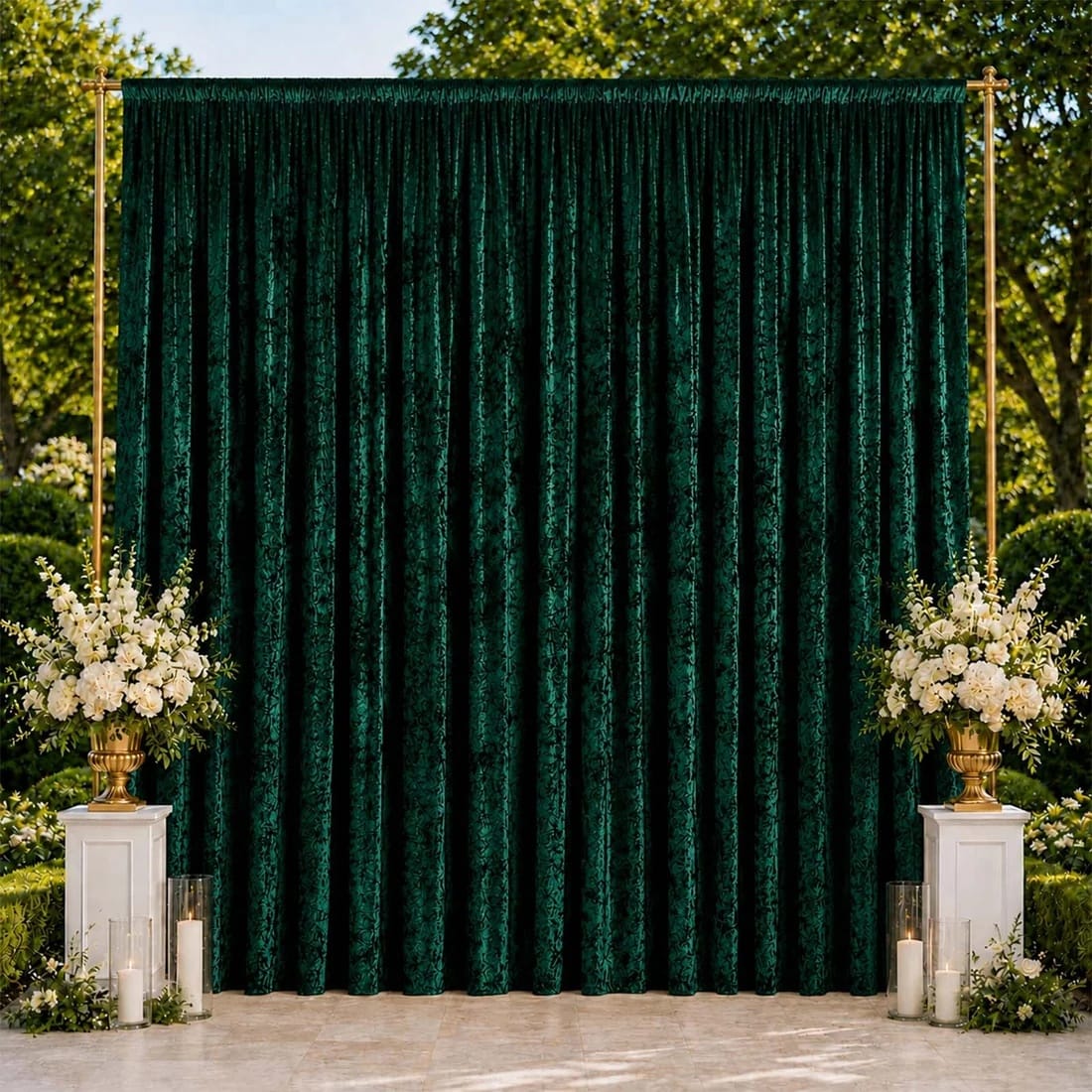 10 feet x 14 feet Premium Crushed Velvet Backdrop Curtain with Rod Pocket