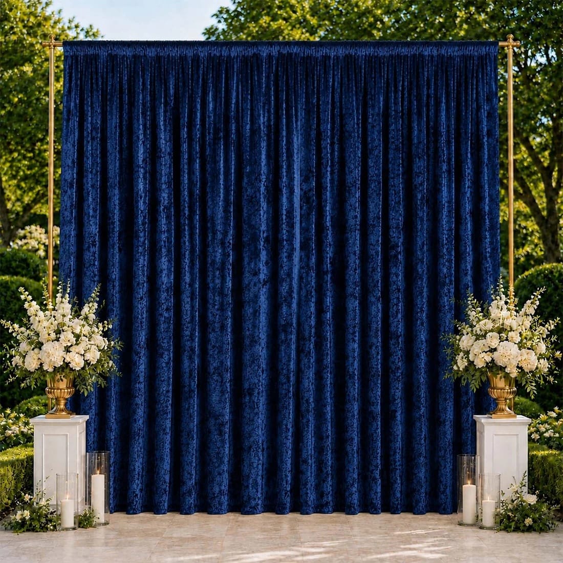 10 feet x 14 feet Premium Crushed Velvet Backdrop Curtain with Rod Pocket