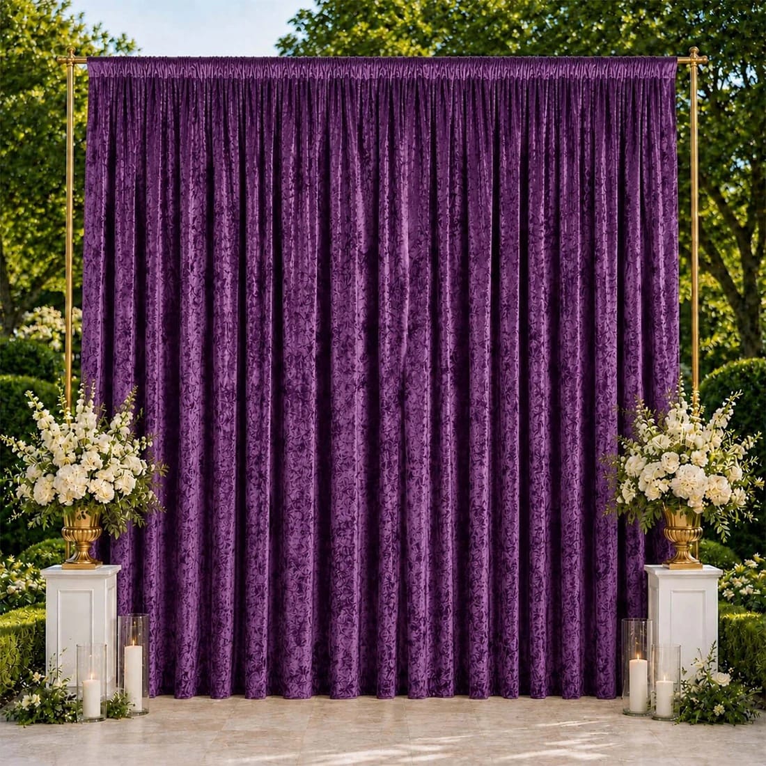 10 feet x 14 feet Premium Crushed Velvet Backdrop Curtain with Rod Pocket